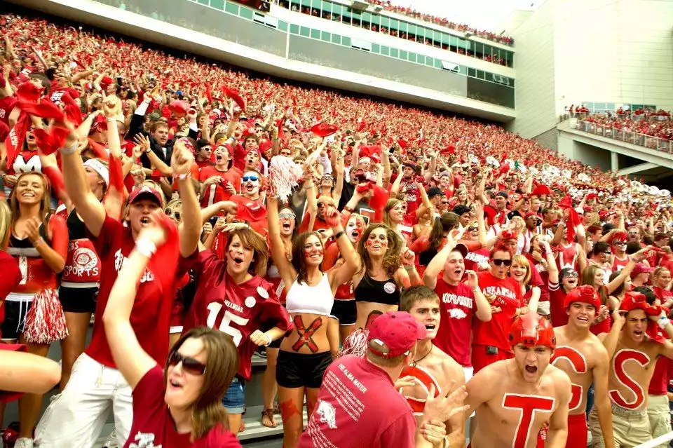 Texas Longhorns at Arkansas Razorbacks Baseball performing live at Baum-Walker Stadium at George Cole Field.
