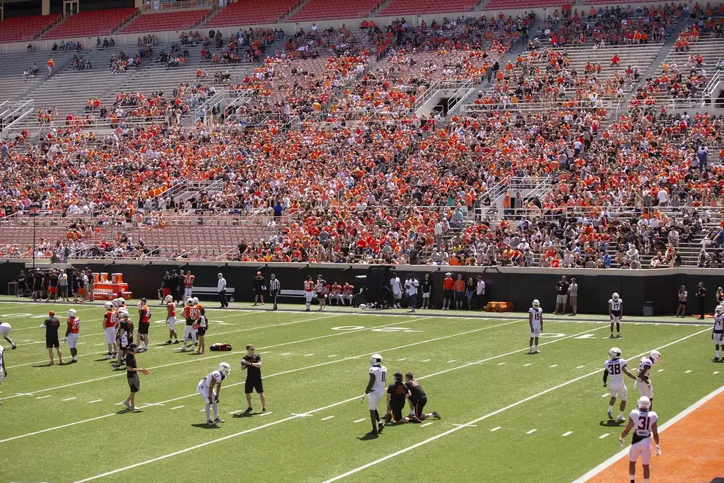 Texas Tech Red Raiders at Oklahoma State Cowboys Football performing live at Boone Pickens Stadium.