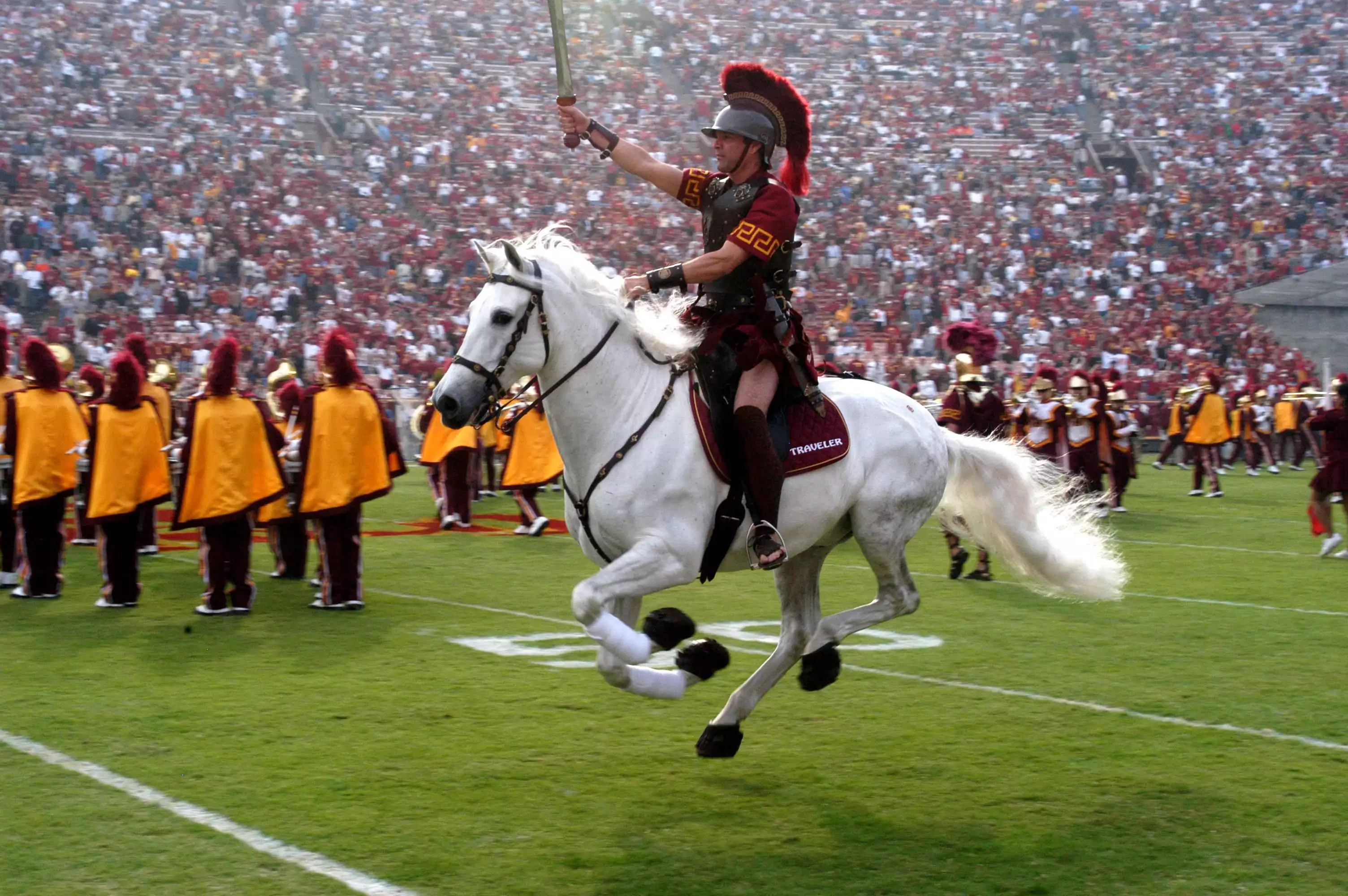 Michigan Wolverines at USC Trojans Football performing live at Los Angeles Memorial Coliseum.