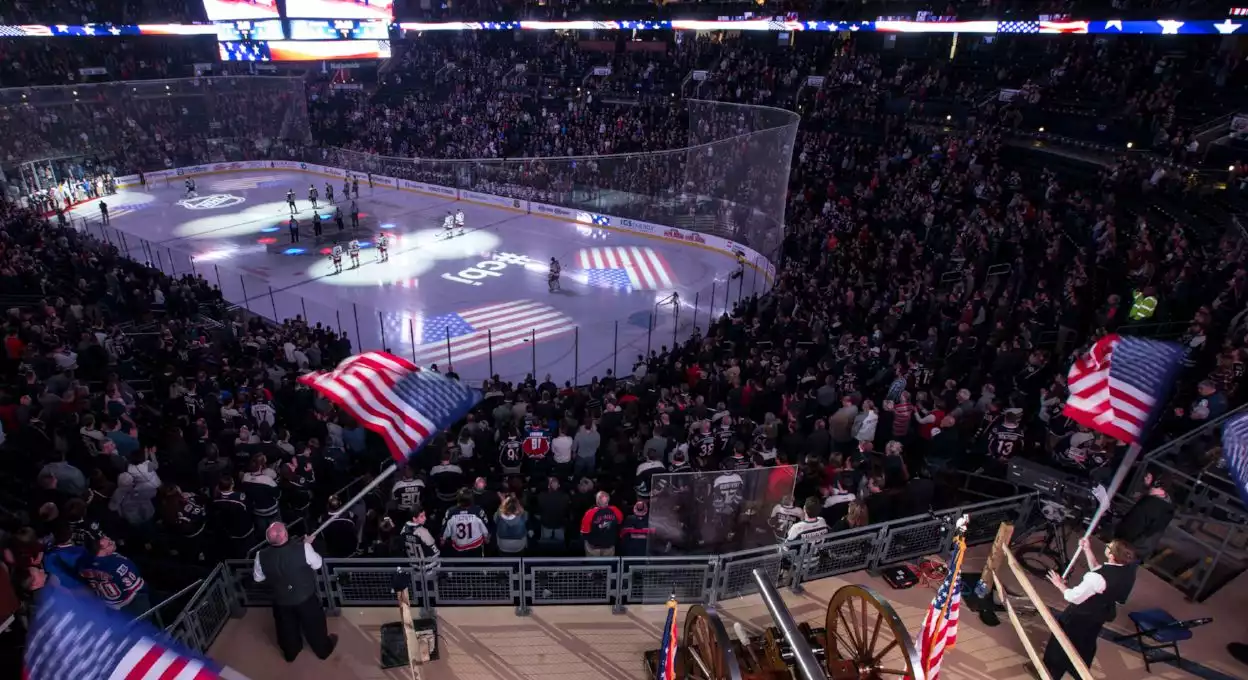 Los Angeles Kings at Columbus Blue Jackets performing live at Nationwide Arena.