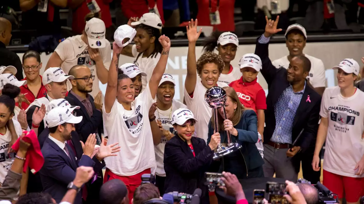 Los Angeles Sparks at Washington Mystics performing live at CareFirst Arena.