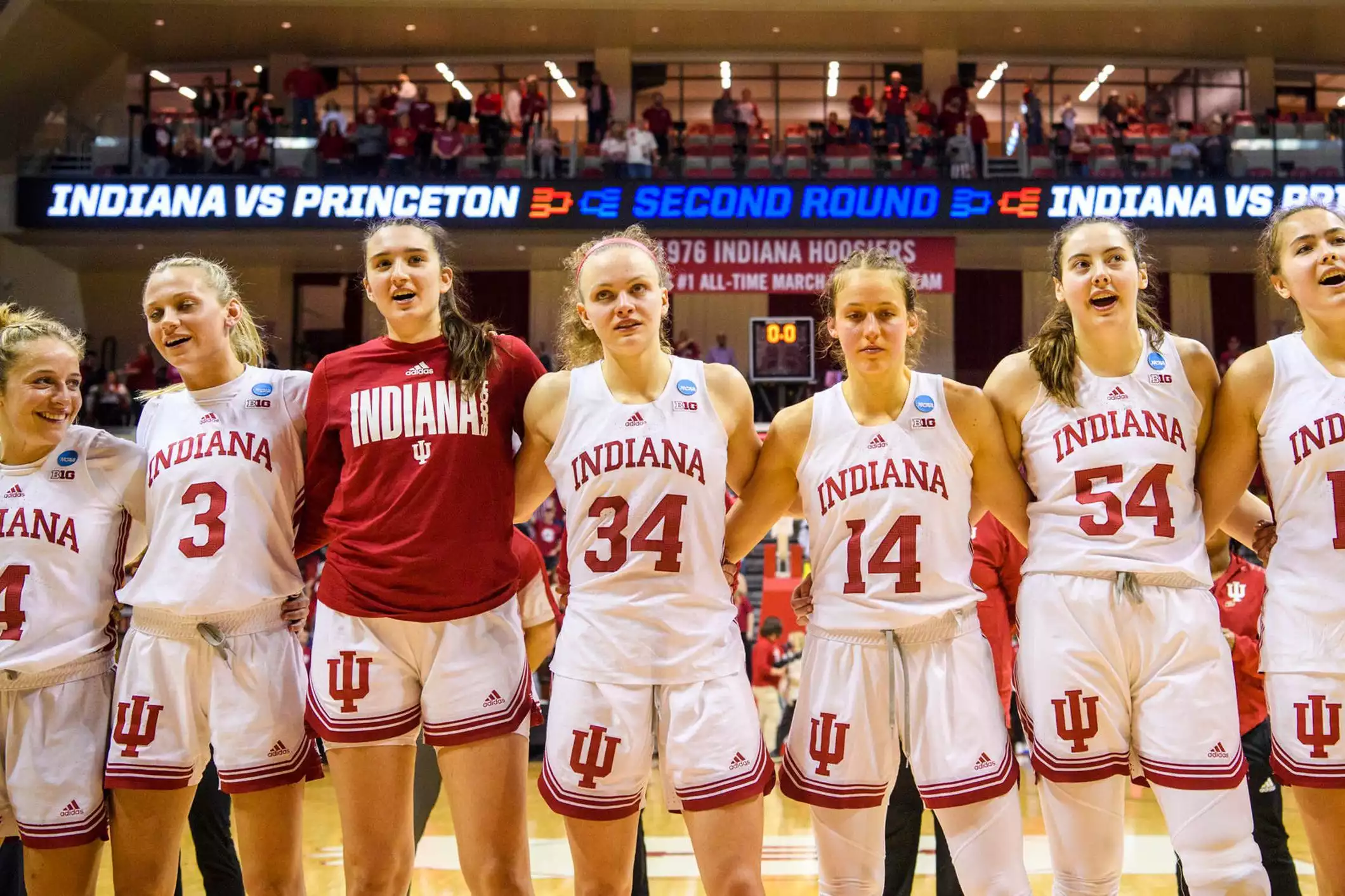 Northwestern Wildcats at Indiana Hoosiers Womens Basketball performing live at Assembly Hall - IN.