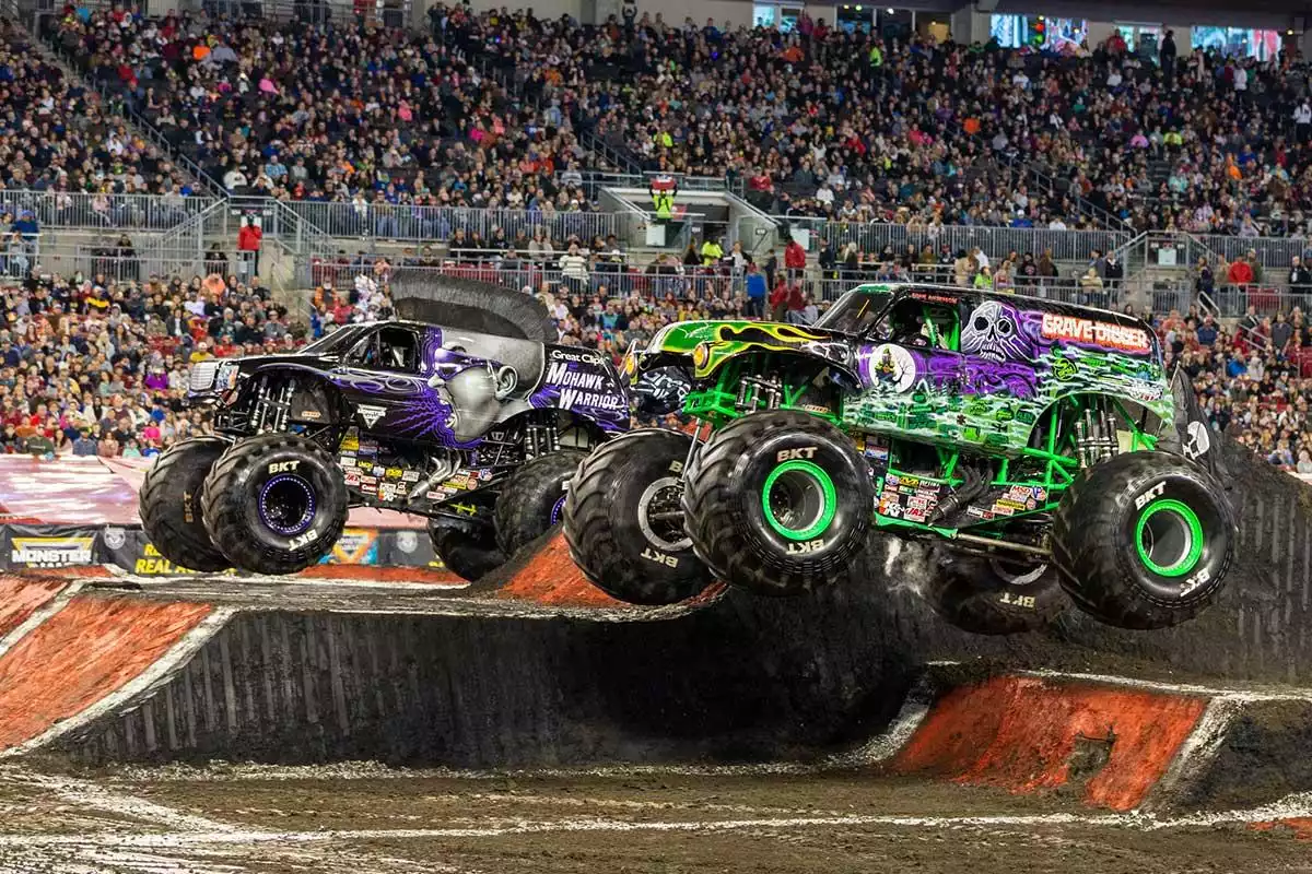 Monster Jam performing live at NRG Stadium.